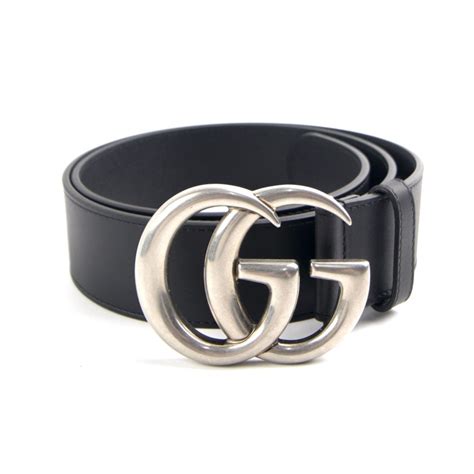 gucci belt black silver|Gucci black belt silver buckle.